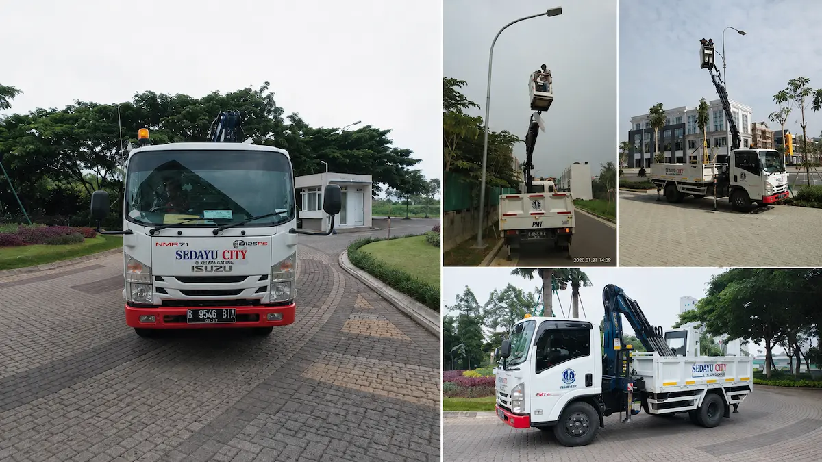 Karoseri Skylift dan mobil tangga PMT untuk pekerjaan di ketinggian